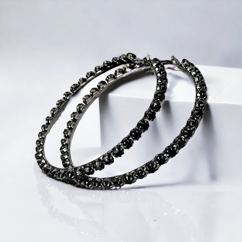 Buy Pipa Bella Semi-Circular Black Hoop Earrings Online At Best Price @  Tata CLiQ